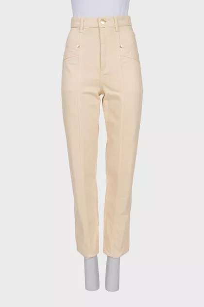 Skinny jeans with raised seam