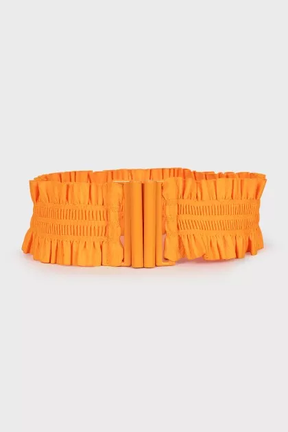 Textile orange belt with tag