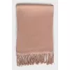 Beige wool scarf with fringe