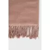 Beige wool scarf with fringe