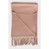 Beige wool scarf with fringe