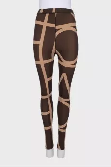 Brown printed leggings
