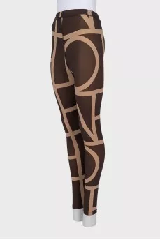 Brown printed leggings
