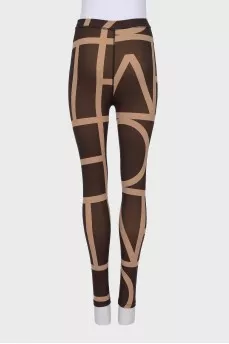 Brown printed leggings