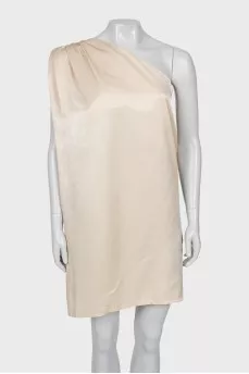 Beige one shoulder dress