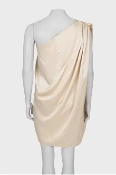 Beige one shoulder dress