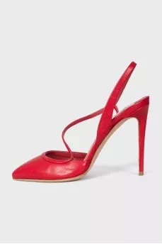 Red leather slingbacks