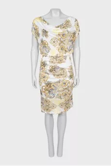 White Printed Sleeveless Dress