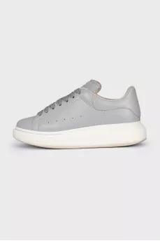 Grey leather sneakers