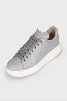 Grey leather sneakers