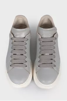 Grey leather sneakers