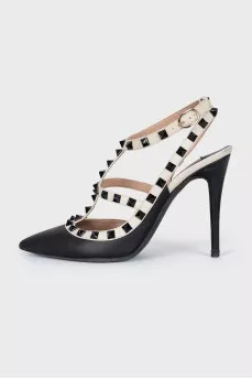 Rockstud Leather Slingbacks