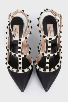 Rockstud Leather Slingbacks