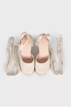 Beige wedge shoes