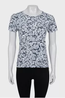 Two-tone floral print t-shirt