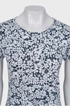 Two-tone floral print t-shirt