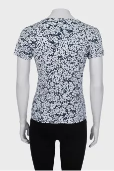 Two-tone floral print t-shirt