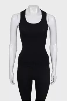 Black ribbed top