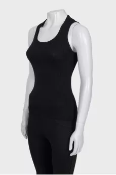 Black ribbed top