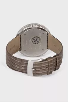 White gold watch with diamond lines