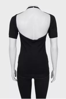 Wool top with off-shoulder cutouts
