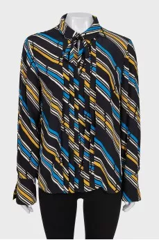 Black shirt with striped print