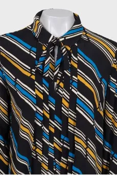 Black shirt with striped print