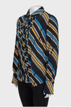 Black shirt with striped print