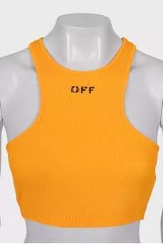 Orange Ribbed Top
