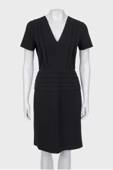Black V-neck dress