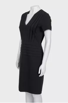 Black V-neck dress