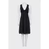Black V-Neck Midi Dress