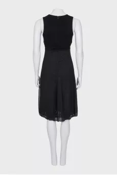 Black V-Neck Midi Dress