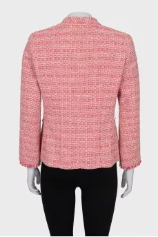 Tweed jacket with fringe