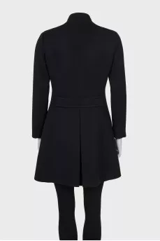 Wool coat with silver fittings