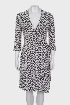 Vintage printed wrap dress