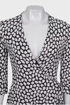 Vintage printed wrap dress