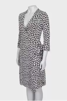 Vintage printed wrap dress