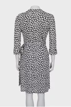 Vintage printed wrap dress