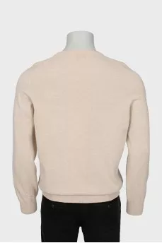 Men's cashmere jumper with embroidery