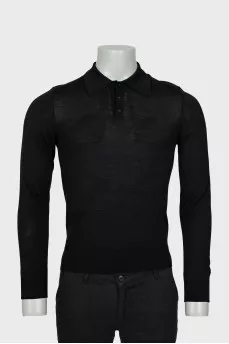 Men's wool polo jumper