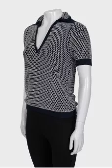 Blue Cashmere and Silk T-Shirt