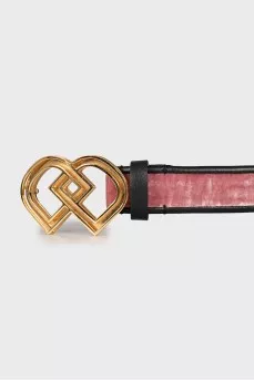 Pink velvet belt