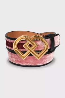 Pink velvet belt