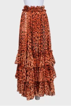 Animal print maxi skirt