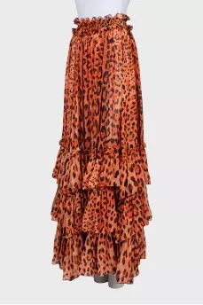 Animal print maxi skirt