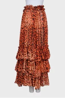 Animal print maxi skirt