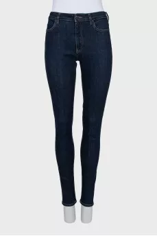 Dark blue high waist skinny jeans