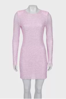 Mini dress decorated with rhinestones