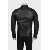 Men's leather jacket with quilted elements